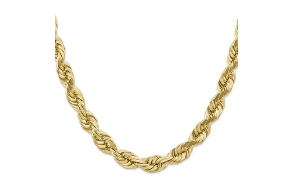 14k Yellow Gold 10mm Link Rope Chain Necklace 20 Inch