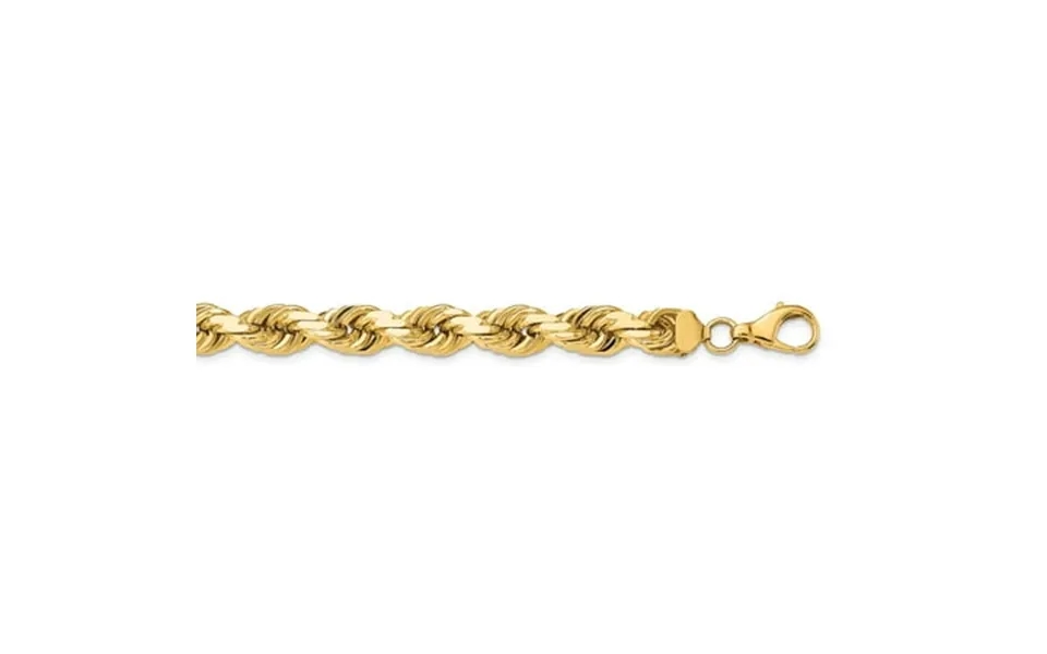 14k Yellow Gold 12mm Solid Diamond Cut Rope Chain W Lobster Clasp 24