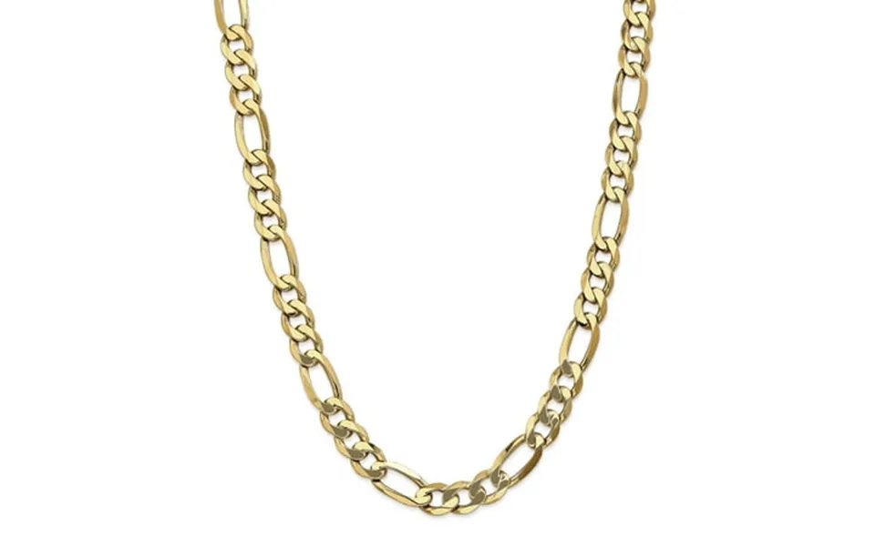 14k Yellow Gold 22 Inch 10mm Flat Link Figaro Lobster Clasp Chain Necklace Pendant Charm Fine Jewelry For Women Gifts Fo