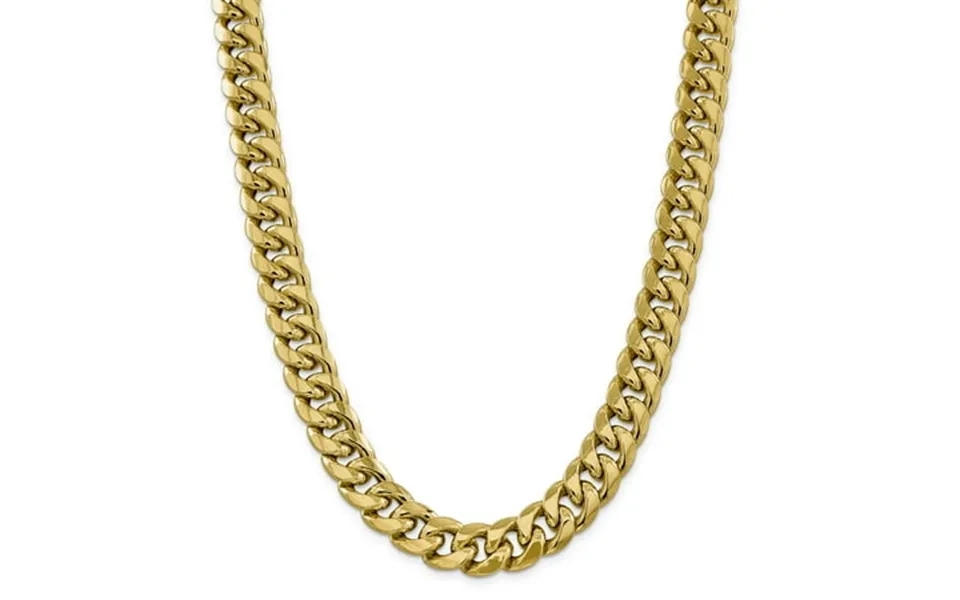 14k Yellow Gold 24 Inch 15mm Miami Cuban Lobster Clasp Chain Necklace Pendant Charm Curb Fine Jewelry For Women Gifts Fo