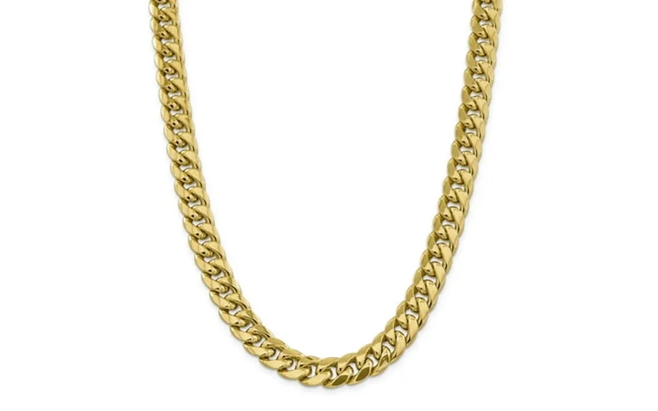 14k Yellow Gold 26 Inch 13.2mm Miami Cuban Lobster Clasp Chain Necklace Pendant Charm Curb Fine Jewelry For Women Gifts