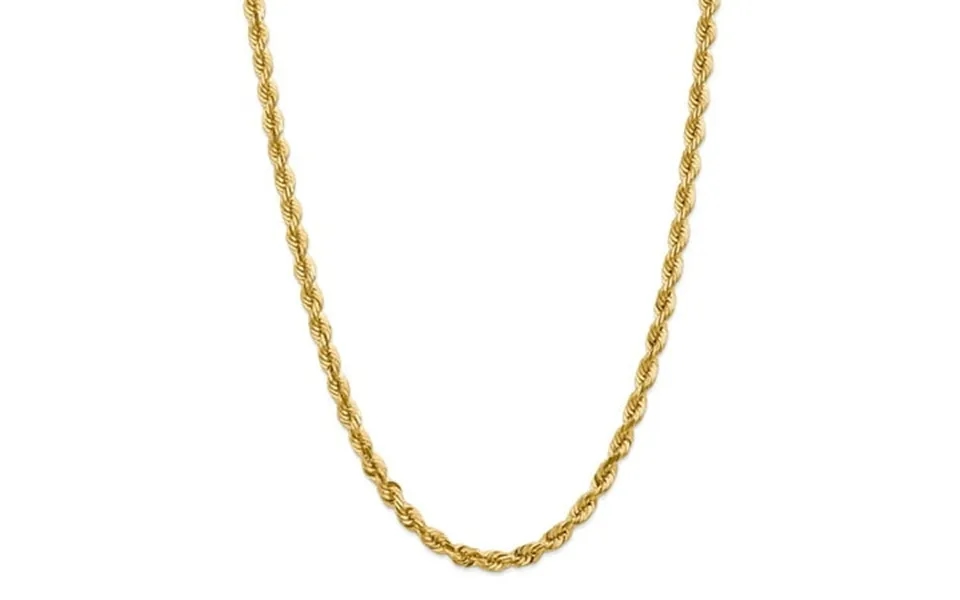 14k Yellow Gold 5.5mm Solid Diamond Cut Rope Chain W Lobster Clasp 30
