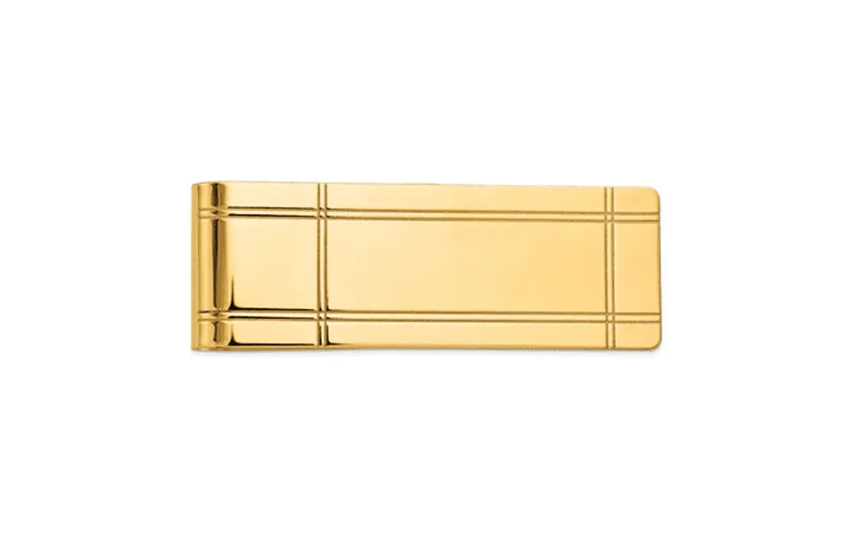 14k Yellow Gold Mengrooved Money Clip Fine Jewelry For Dad Mens Gifts For Him