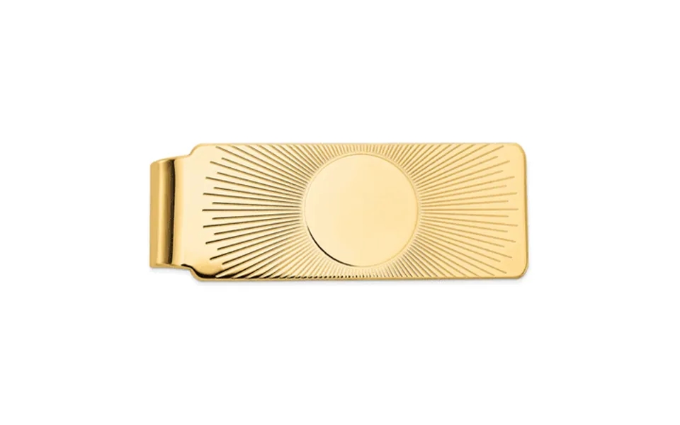 14k Yellow Gold Mensunburst Design Money Clip Fine Jewelry For Dad Mens Gifts For Him