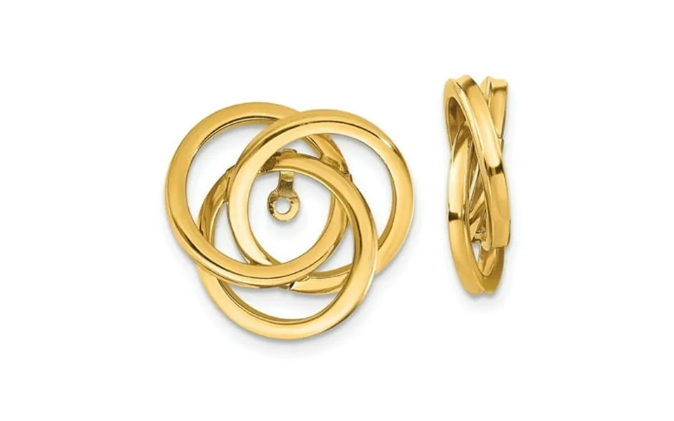 14k Yellow Gold Polished Love Knot Earrings Jackets - 1.9 Grams