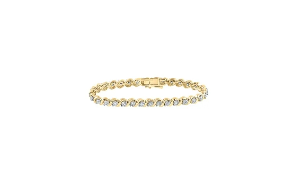 14kt Two-tone Gold Womens Round Diamond Tennis Bracelet 4 Cttw