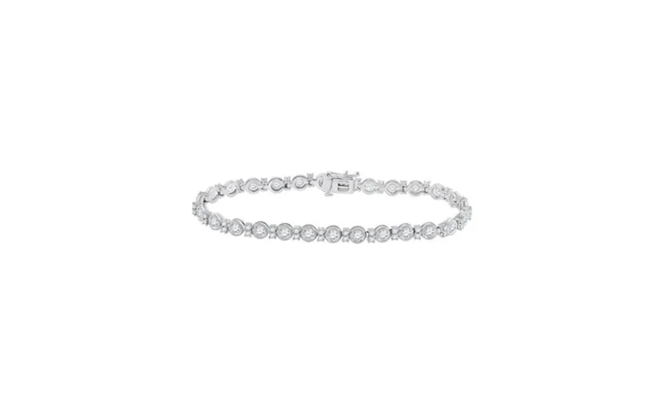 14kt White Gold Womens Round Diamond Statement Tennis Bracelet 4 Cttw