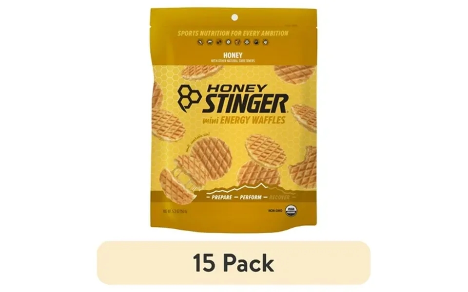 15 Pack Honey Stinger Organic Mini Energy Waffle Snack Honey 5