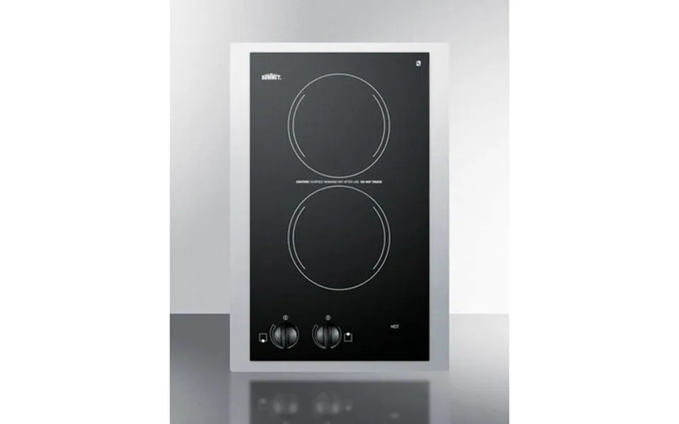 15 Wide 115v 2-burner Radiant Cooktop Black Knob