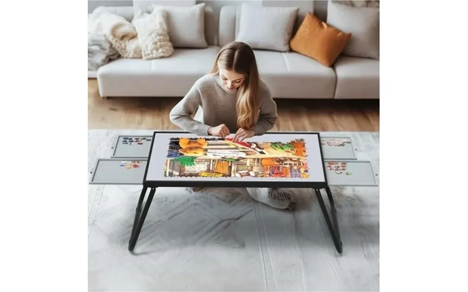 1500 Pcs Jigsaw Puzzle Board With Drawers Folding Puzzle Table With Legs Puzzle Organizers And Storage Puzzle Game Gift
