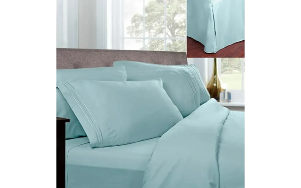 1500 Thread Count Pleated Egyptian Sheet Set With Bed Skirt By Sweet Home Collection