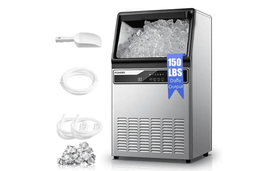 150lbs Commercial Ice Maker 10min Output Self-clean Fingerprint-free All Stainless Steel Fohere