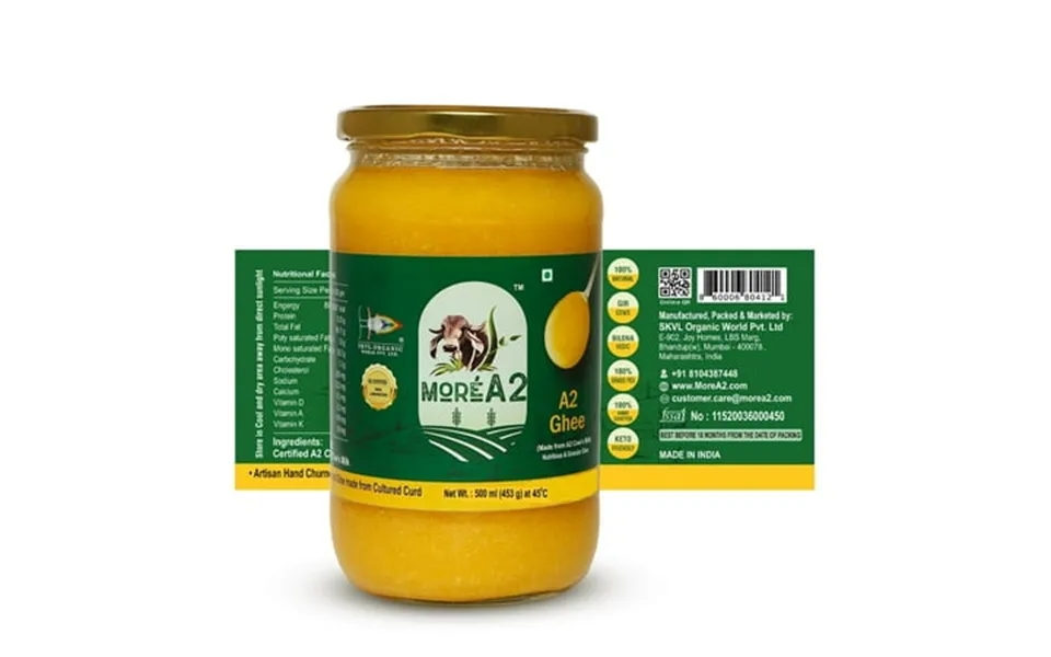 16 Oz Morea2 Ghee Natural Grass Fed A2 Cow Ancient Cultured Ghee