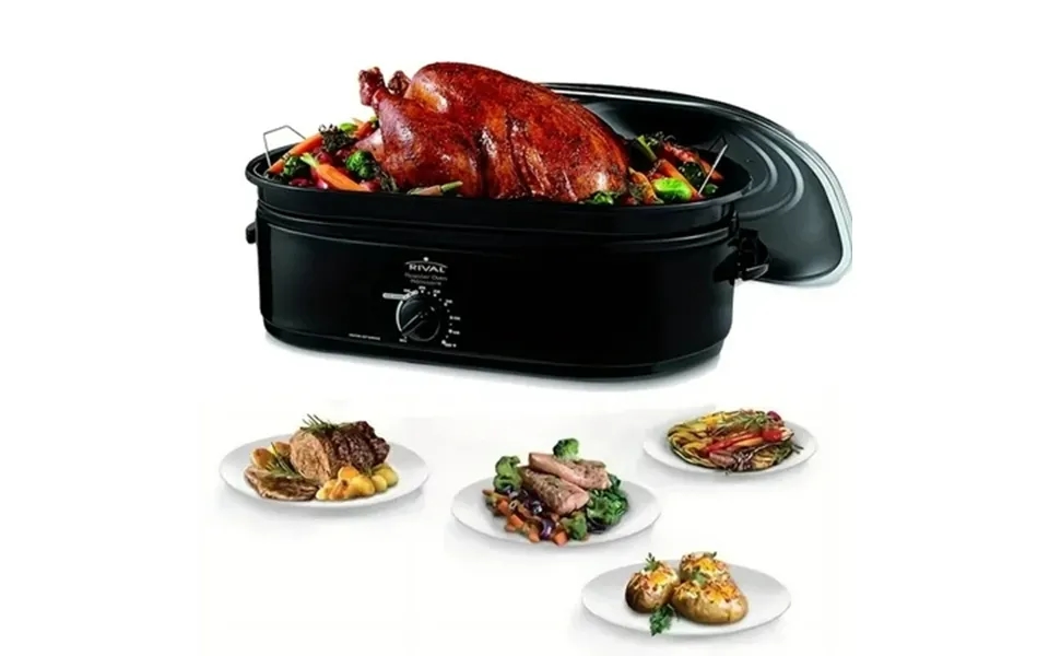 16 Quart Electric Roaster Oven With High-dome Lid Electric Turkey Roaster With Defrost Warm Function Removable Pan & Rac