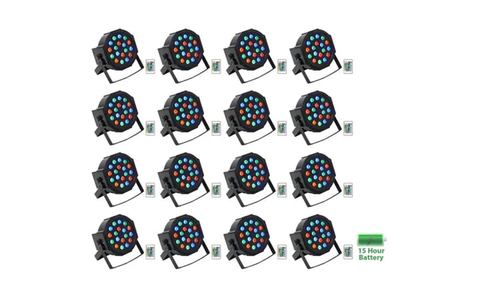 16 Rockville Battery Par 50 Rechargeable Led Dmx Dj Club Wash Up-lights Remote