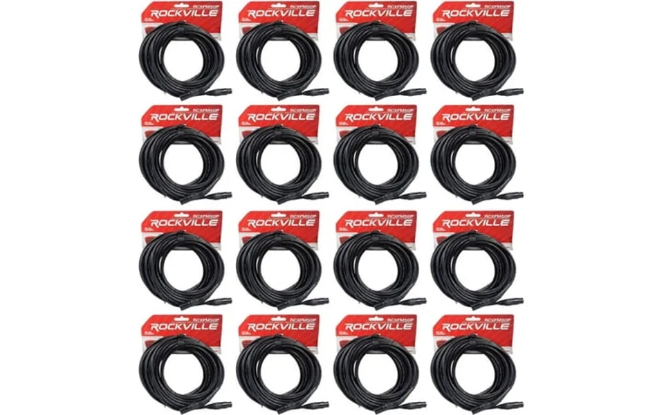 16 Rockville Rcxfm50p-b Black 50 Female To Male Rean Xlr Mic Cable 100% Copper