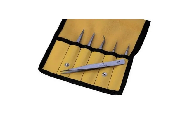 18480tt 6 Piece Titanium Tweezer Set With Protective Pouch product image