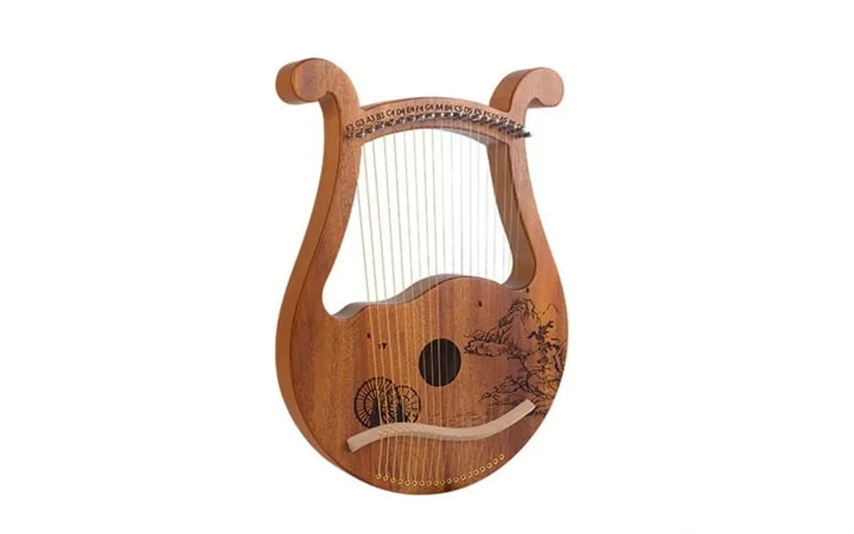 19 Strings Mahogany Lyre Harp Musical Instrument With Tuning Wrench Spare String