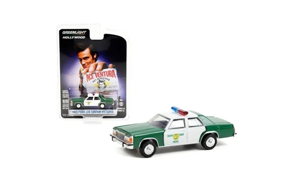 1983 Ford Ltd Crown Victoria Green & White Miami Police Dept Ace Ventura 1994 Movie 1 64 Diecast Model Car By Greenlight