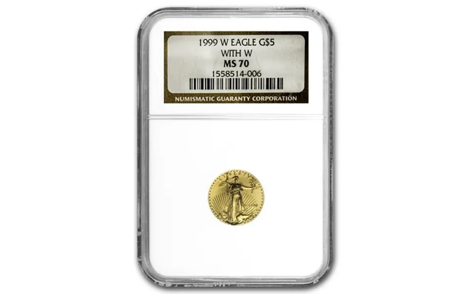 1999-w 1 10 Oz American Gold Eagle Ms-70 Ngc W Variety