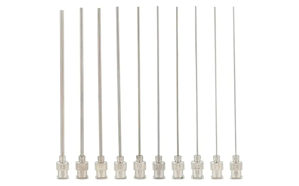 1box 20pcs 3 Inch Iron Dispensing Needle Tip 10 Mixed Size Blunt Needle With Brass Joint For Refilling Glue 15g 16g 17g