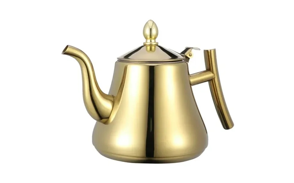 1l Stainless Steel Tea Pot Water Kettle Tea Kettle With Strainer For Home Restaurant Golden