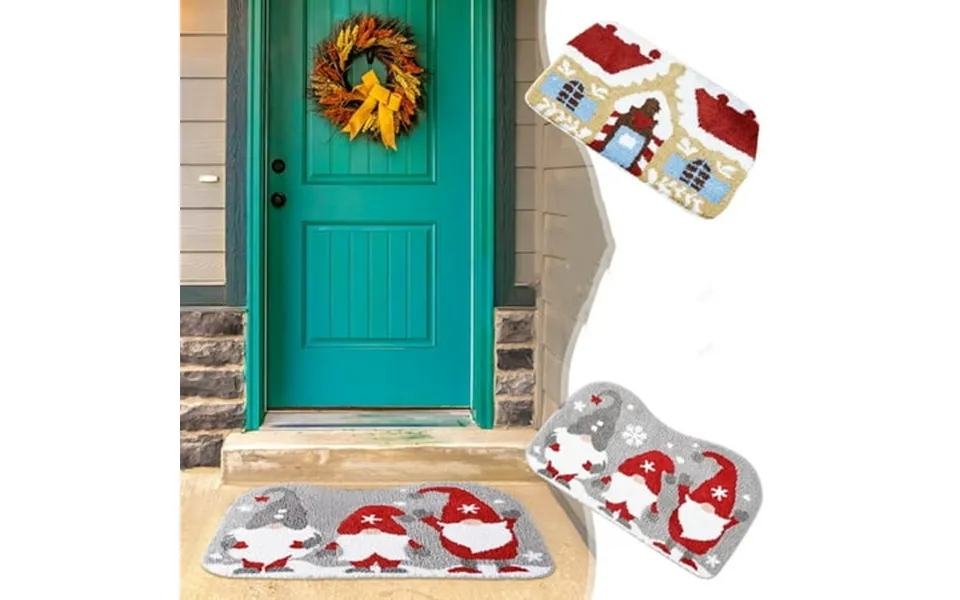 1pc Cute Gingerbread House Christmas Rug For Bathroom Kitchen Decorations Christmas Faux Rug Bathroom Absorbent Non-slip