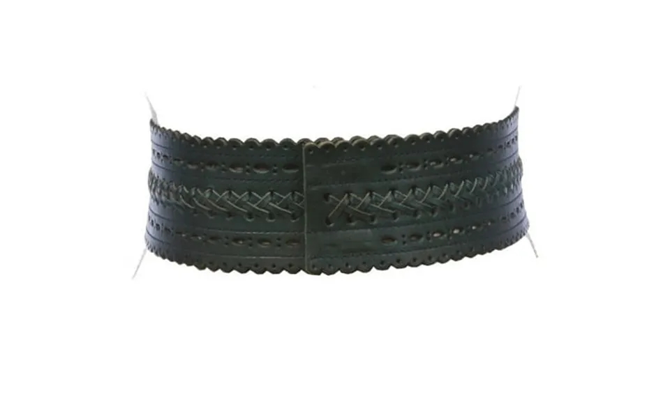 2 7 8 72mm Wide High Waist Perforated Braided Leather Belt