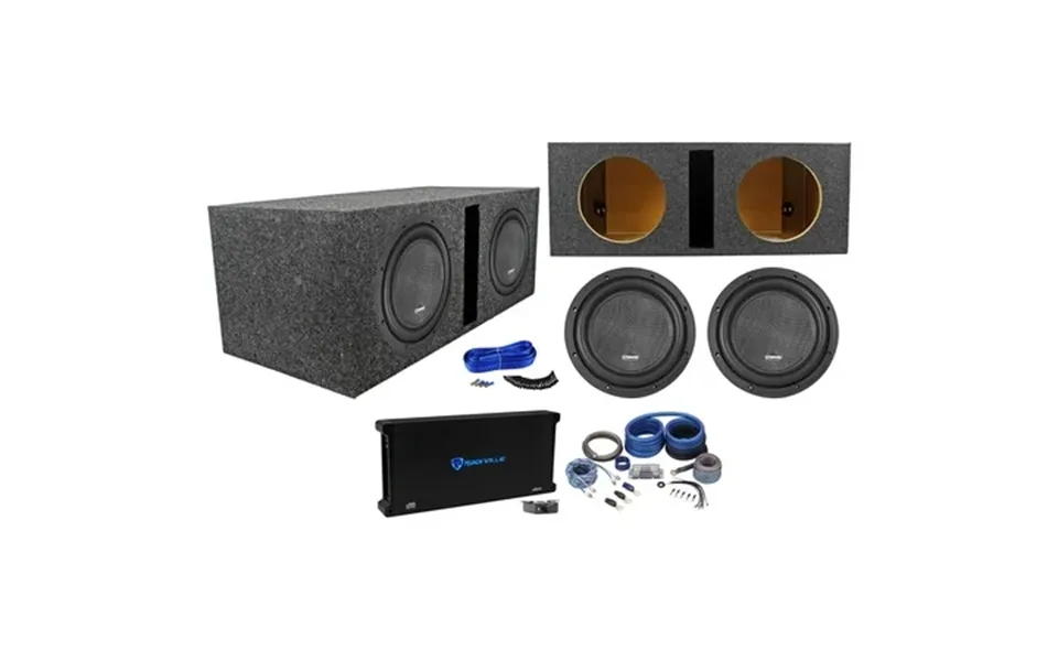 2 American Bass Xr-10d2 2000w 10 Competition Subwoofers Vented Box Amplifier