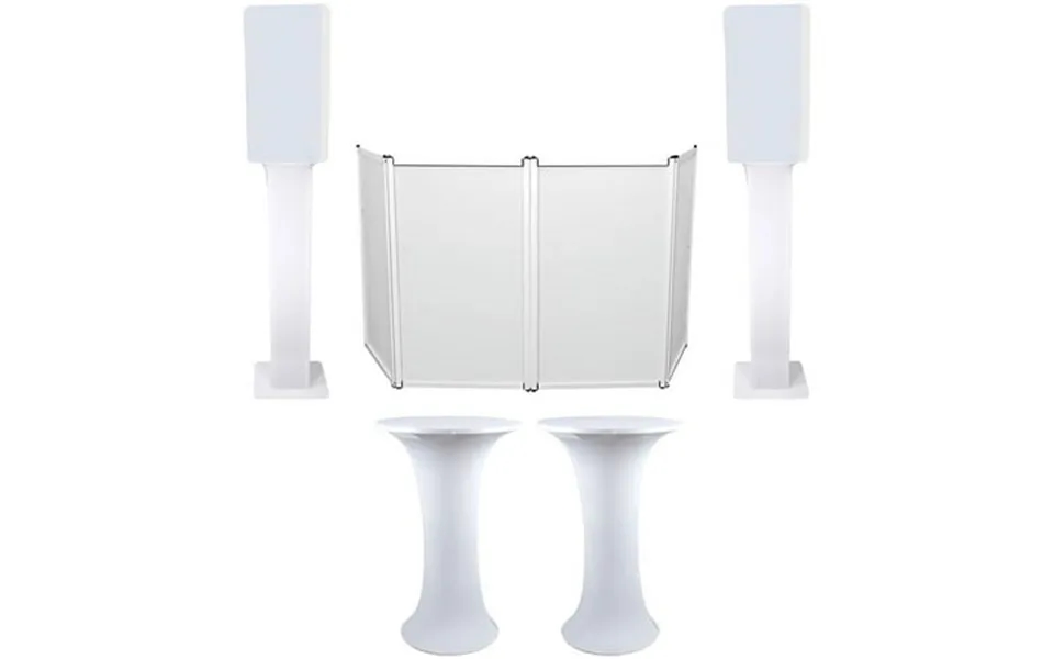 2 Club Scene Highboy Tables White 12 Speaker Scrims Dj Facade 2 Totem Stands