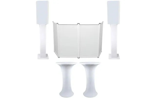 2 Club Scene Highboy Tables White 12 Speaker Scrims Dj Facade 2 Totem Stands product image