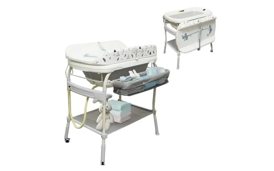 2 In 1 Baby Bathtub With Changing Table Wanan Waterproof Diaper Changing Station Portable Changing Table Adjustable Heig