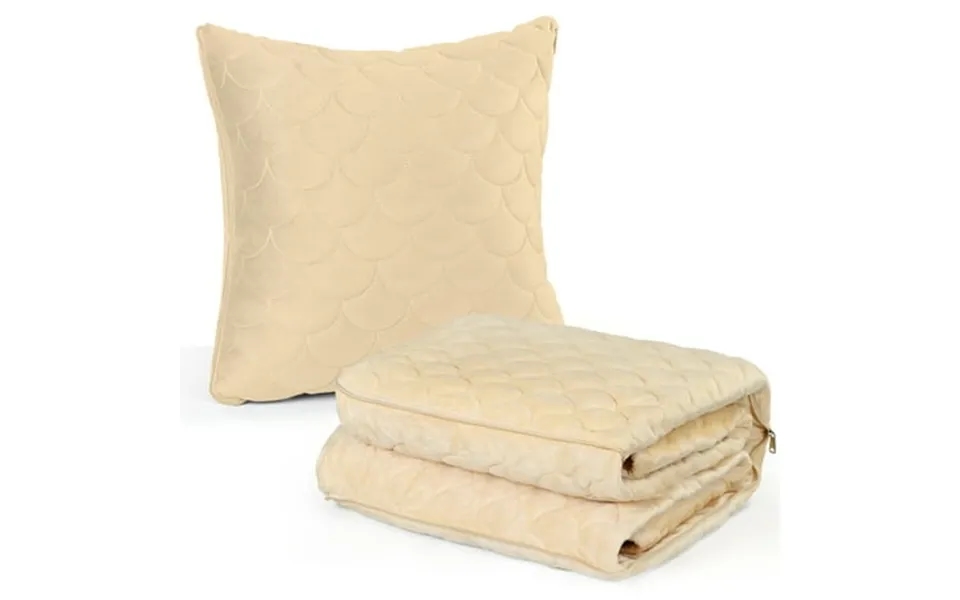 2 In 1 Pillow Blanket Soft Blanket Pillowcase For Airplane Car Travel Movies