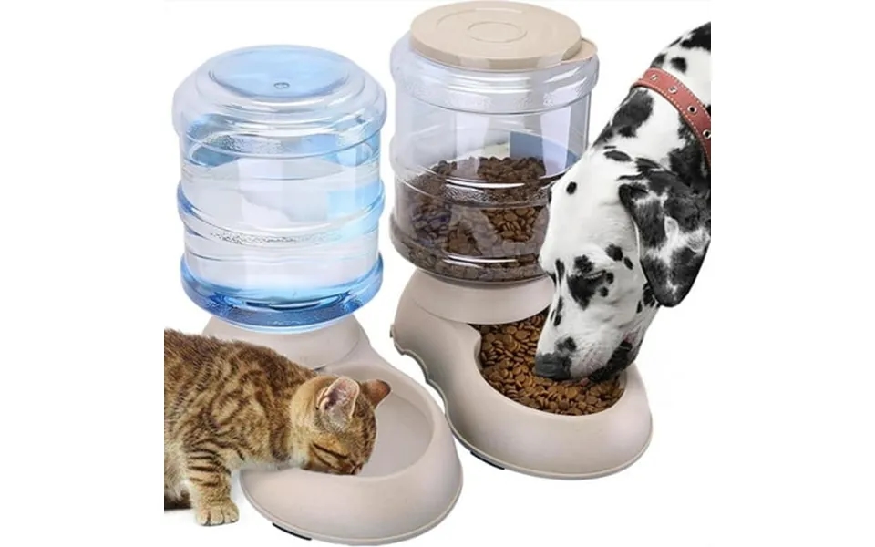 2 Pack Automatic Cat Feeder And Water Dispenser In Set Pet Food Bowl For Small Medium Dog Pets Puppy Kitten Big Capacity
