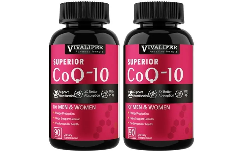 2 Pack Coq10 High Absorption Antioxidant For Heart Health 300 Mg Natural Dietary Supplement Total 180 Count