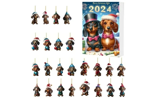 2 Pack Countdown Sets 2025 Christmas Holiday Advent Calendar Collectible Funny Dog Set For Home Decoration And Festive C product image