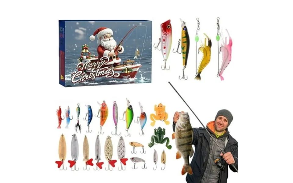2 Pack Countdown Sets Fishing Set Christmas Advent Calendar Blind Fishing Lovers Kit For Holiday Celebration And Seasona