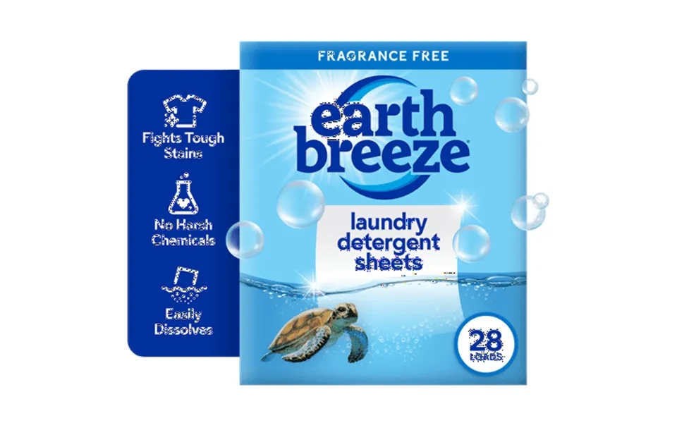 2 Pack Earth Breeze Laundry Detergent Sheets Fragrance-free Eco Friendly 14 Count 28 Loads