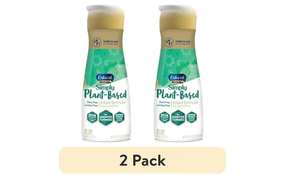 2 Pack Enfamil Prosobee Plant-based Liquid Baby Formula Dairy Free Lactose Free 32 Fl Oz Bottle