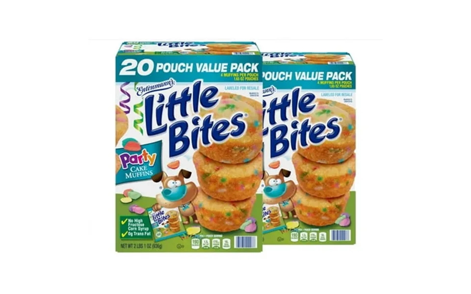 2 Pack Entenmann S Little Bites Party Cake Muffins 1.65oz 20pk