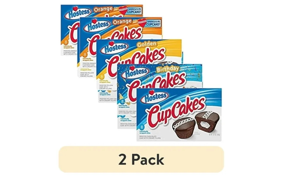 2 Pack Hostess Cupcake Lovers Snack Cake Variety Pack Includes Chocolate Birthday Orange And Golden 32 Count