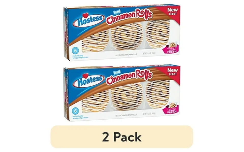 2 Pack Hostess Iced Cinnamon Rolls Individually Packaged 36 Count