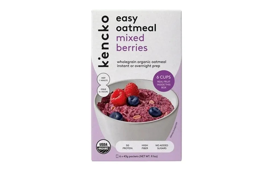 2 Pack Kencko Mixed Berries Organic Easy Instant Oatmeal 1.52 Oz 6 Pack