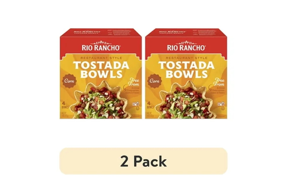 2 Pack Rio Rancho Tostada Bowls Gluten Free Restaurant-style Multigrain Corn Bowls 4 Count Box