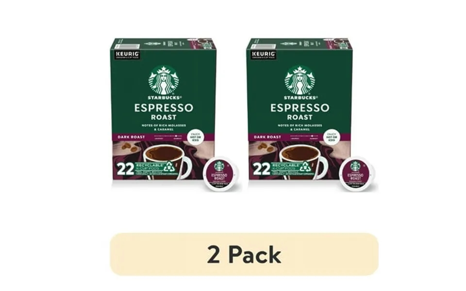 2 Pack Starbucks Espresso Roast Dark Roast Keurig K-cup Coffee Pods 22 Count K Cups