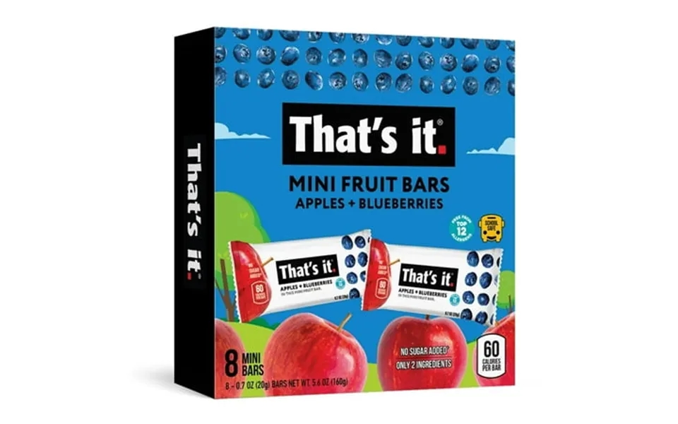 2 Pack That S It. Gluten-free Soft Chewy Apple Blueberry Fruit Bars 0