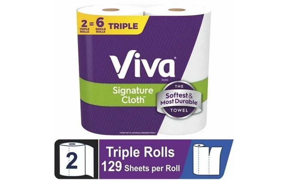 2 Pack Viva Signature Cloth Paper Towels 2 Triple Rolls 129 Sheets Per Roll