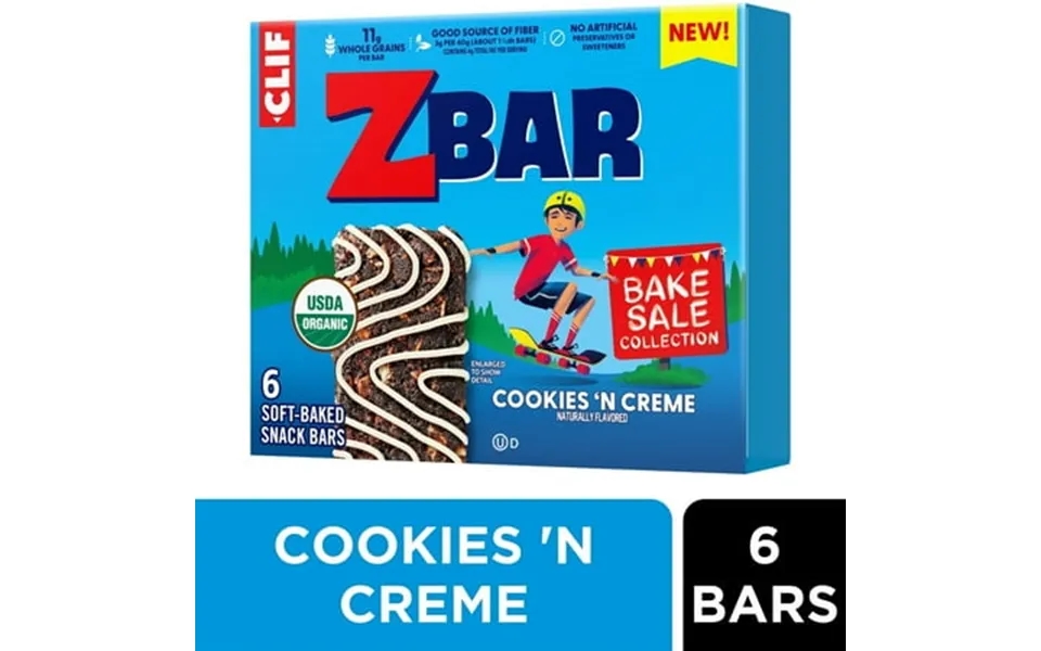 2 Pack Zbar Bake Sale Cookies N Creme Soft Baked Snack Bars Organic Granola Bars School Snacks 6ct