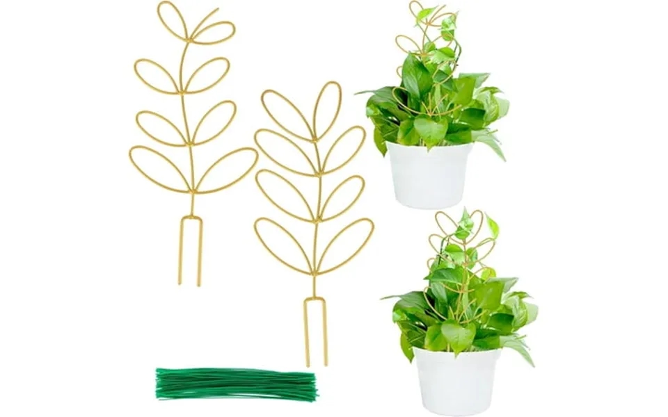2 Packs Indoor Plant Trellis Garden Trellis For Climbing Plants 12 Inch Metal Leaf Shape Small Trelli For Potted Plants