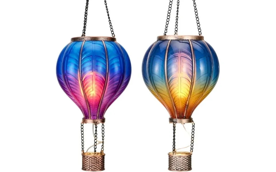 2 Pcs Hot Air Balloon Solar Lantern Outdoor Garden Decor Waterproof Hanging Solar Lantern With Flickering Flame Light Fo